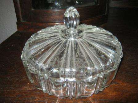 BEAUTIFUL CUT GLASS DISH WITH LID~NO CHIPS OR CRACKS ~  HAVE A LOOK!!!