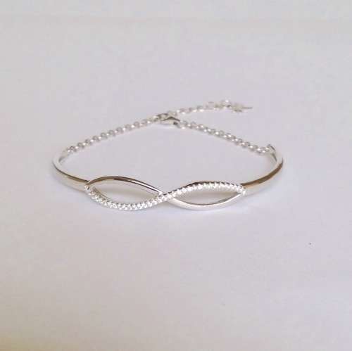 FREE Courier Delivery- Elegant Infinity Bangle - Sterling Silver