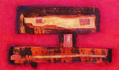 EXTENTION OF SELF,   BY   ALET VENTER, 500x1000x45mm,  mixed media on blocked stretched canvas