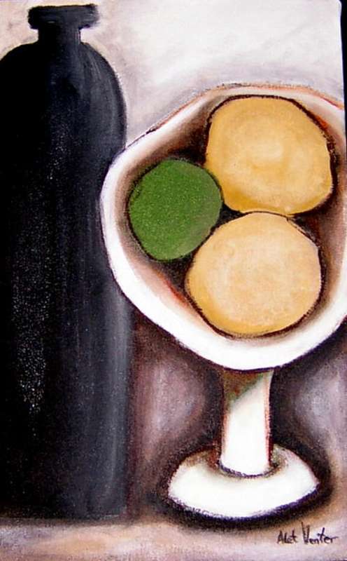 STILL-LIFE 2 , 250 x 400  x 25mm, Acrylic on blocked stretched canvas  -   BY ALET VENTER