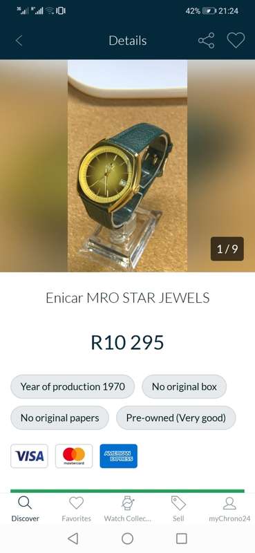 Crazy R1 start Vintage Enicar Mro star jews mens watch wind up RARE