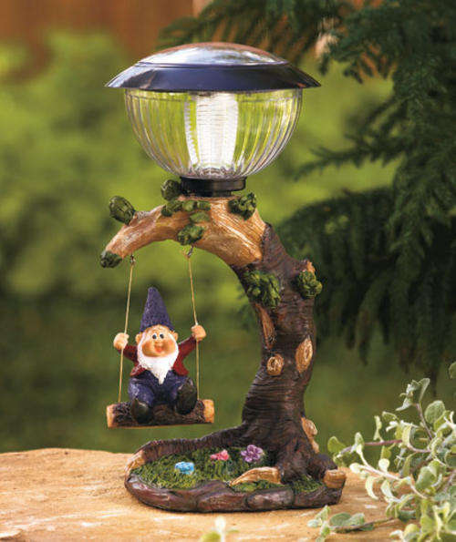Swinging Solar Lantern Statue / Gnome