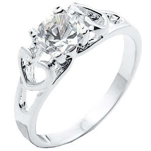 ** MOTHER'S DAY ** 1.50ctw 'Twin Heart' Diamond ZrO2 Ring