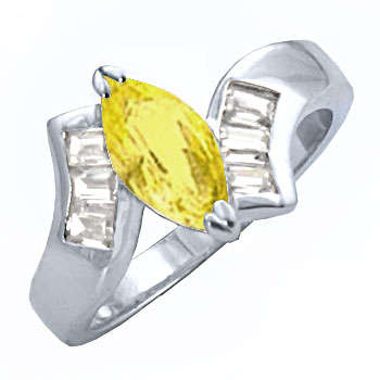** Read B4 Bidding ** 2.50ctw Golden Topaz & Diamond ZrO2 Ring / Size 8