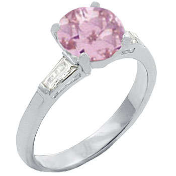 ** Read B4 Bidding ** 4.50ctw Pink Diamond & Diamond ZrO2 Ring / Size 7
