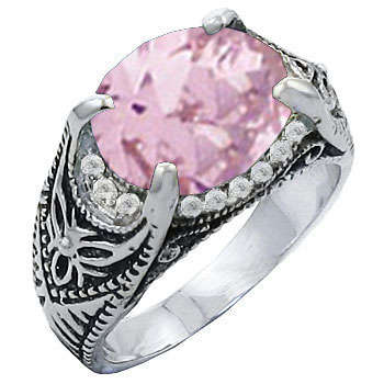 ** Read B4 Bidding ** 8.50ctw Pink Diamond & Diamond ZrO2 Ring / Size 8