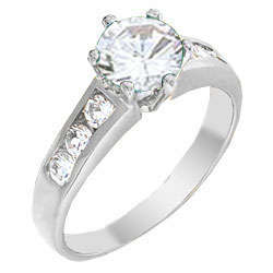 ** Read B4 Bidding ** 3.25ctw Diamond & Diamond ZrO2 Ring / Size 4