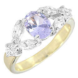 ** Read B4 Bidding ** 4.00ctw Tanzanite & Diamond ZrO2 Ring / Size 8