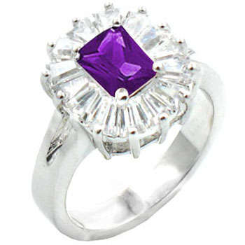 ** Read B4 Bidding ** 5.00ctw Alexandrite & Diamond ZrO2 Ring / Size 5