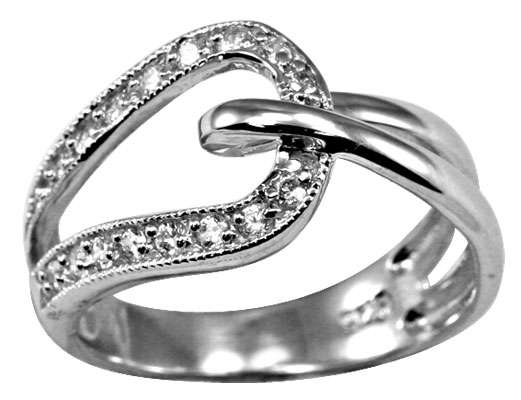 ** Read B4 Bidding ** Sterling Silver DESIGNER Diamond & Diamond ZrO2 Ring / Size 8
