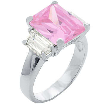 ** Read B4 Bidding ** 10.00ctw Pink Diamond & Diamond ZrO2 Ring / Size 6