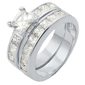 ** Read B4 Bidding ** 5.00ctw Diamond & Diamond ZrO2 Ring Set / Size 7