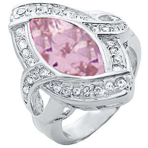 ** Read B4 Bidding ** 8.00ctw Pink Diamond & Diamond ZrO2 Ring / Size 9