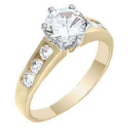 ** Read B4 Bidding ** Tiffany Inspired 3.25ctw Diamond & Diamond ZrO2 Ring / Size 6