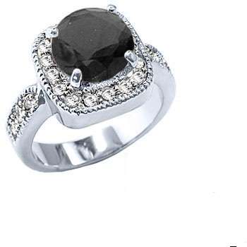 ** Read B4 Bidding ** 6.00ctw Black Diamond & Diamond ZrO2 Ring / Size 8
