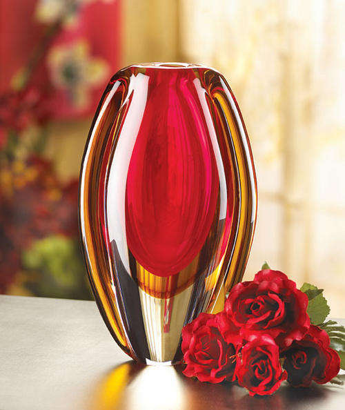 ** Read B4 Bidding ** Sunfire Glass Vase