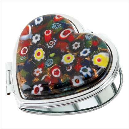 ** Read B4 Bidding ** THINK CHRISTMAS!  Art Glass Mirror Compact