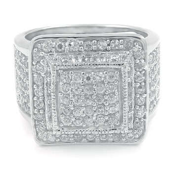 THINK CHRISTMAS!  .925 S/S Diamond & Diamond ZrO2 Ring / Size 7, 8, 9, 10, 11, 12
