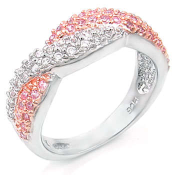 ** Read B4 Bidding ** Sterling Silver 2.50ctw Diamond & Peach ZrO2 Ring / Size 7