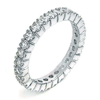** Read B4 Bidding ** Sterling Silver Diamond & Diamond ZrO2 Ring / Size 8
