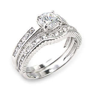 ** Read B4 Bidding ** 3.00ctw Diamond & Diamond ZrO2 Ring Set / Size 10