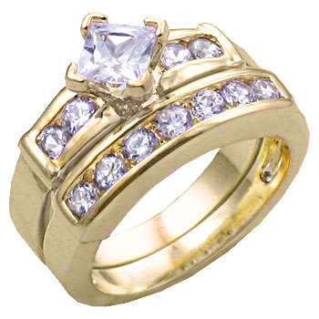 ** Read B4 Bidding ** 3.00ctw Diamond & Diamond ZrO2 Ring Set / Size 8