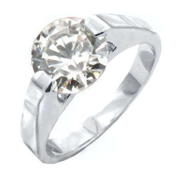 ** Read B4 Bidding ** 5.50ctw Diamond ZrO2 Ring / Size 8