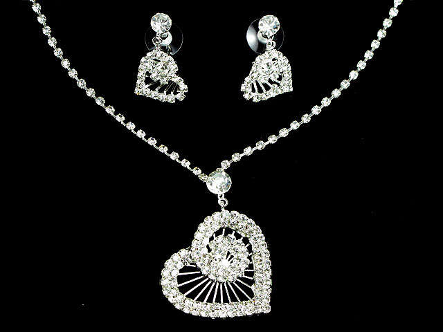 ** Read B4 Bidding ** Diamond & Diamond RC Necklace / Earrings Set
