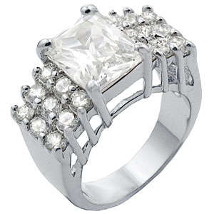 7.50ctw Diamond & Diamond ZrO2 Ring / Size 7
