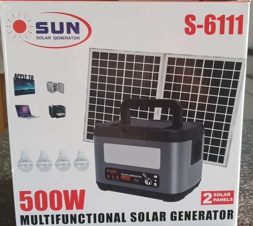 New 500W UPS Portable Power Station Back Up Power with Solar Panel (LifePO4 Battery)
