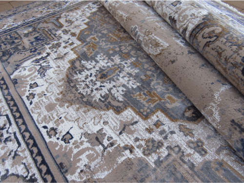 Vintage Inspired Brown & Grey Rug