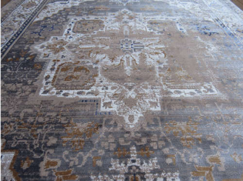 Vintage Inspired Brown & Grey Rug