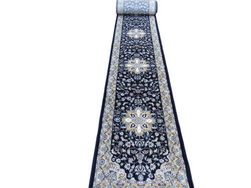 Oriental Medallion Beige Blue 8m Runner