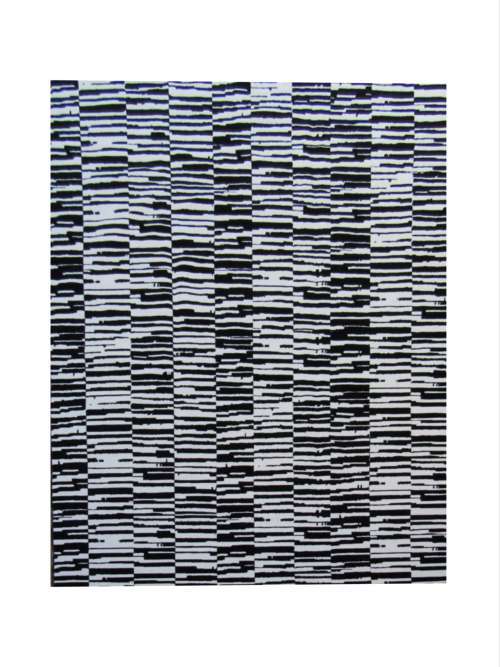 Modern Chenille Large Rug - Black & White