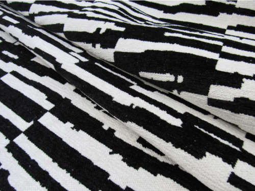 Modern Chenille Large Rug - Black & White