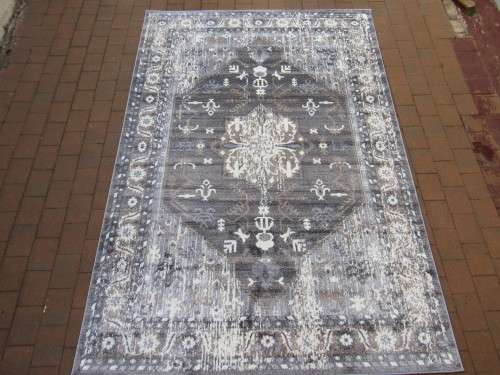 Vintage Rug - Grey - Brown - 2m x 2.9m