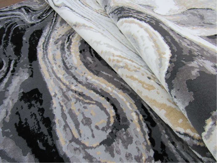 Modern Contemporary Grey Swirl Rug