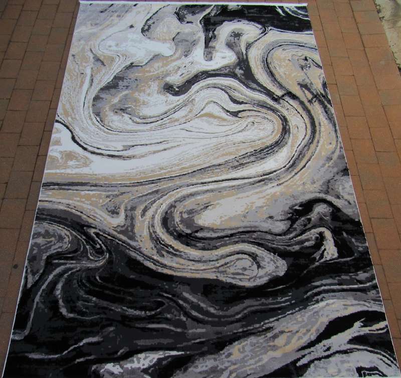 Modern Contemporary Grey Swirl Rug