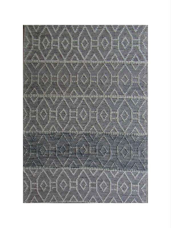 Indian Handmade White & Grey Rug