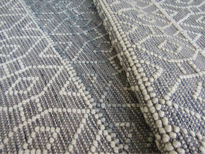 Indian Handmade White & Grey Rug