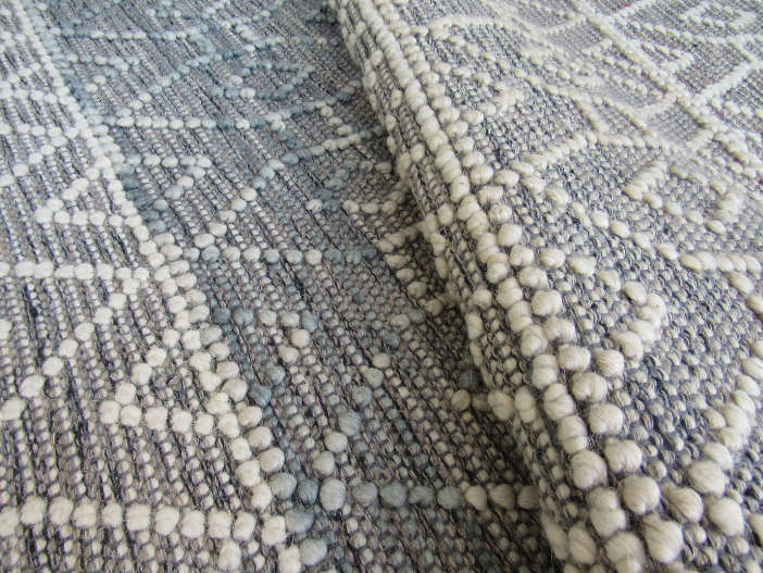 Indian Handmade White & Grey Rug