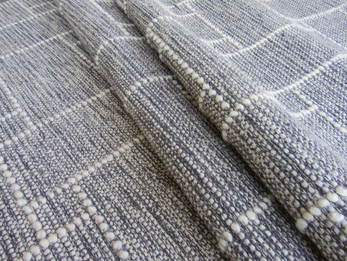 Indian Handmade White & Grey Rug