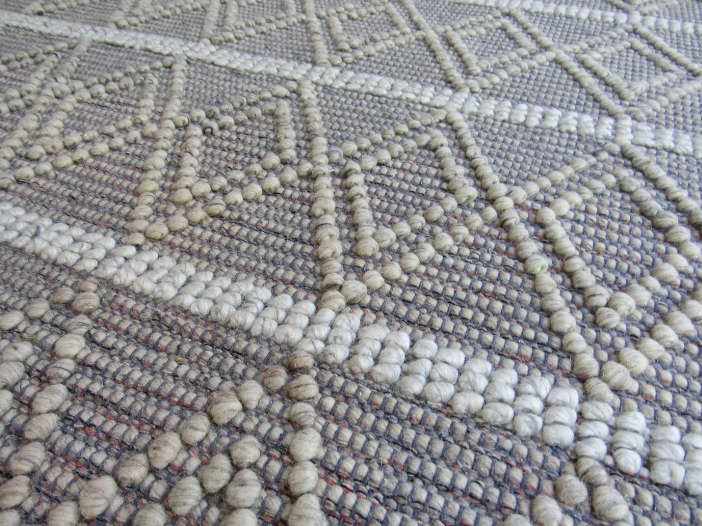 Indian Handmade White & Grey Rug