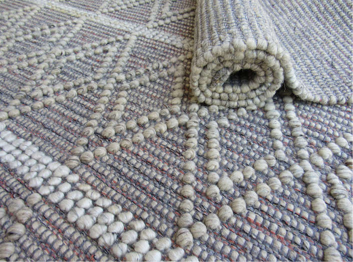 Indian Handmade White & Grey Rug
