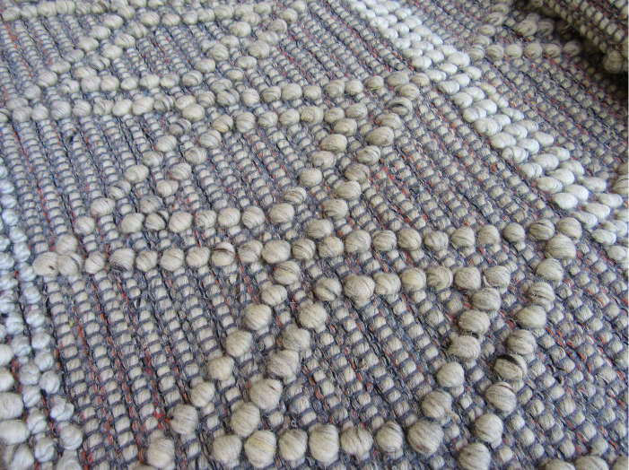 Indian Handmade White & Grey Rug