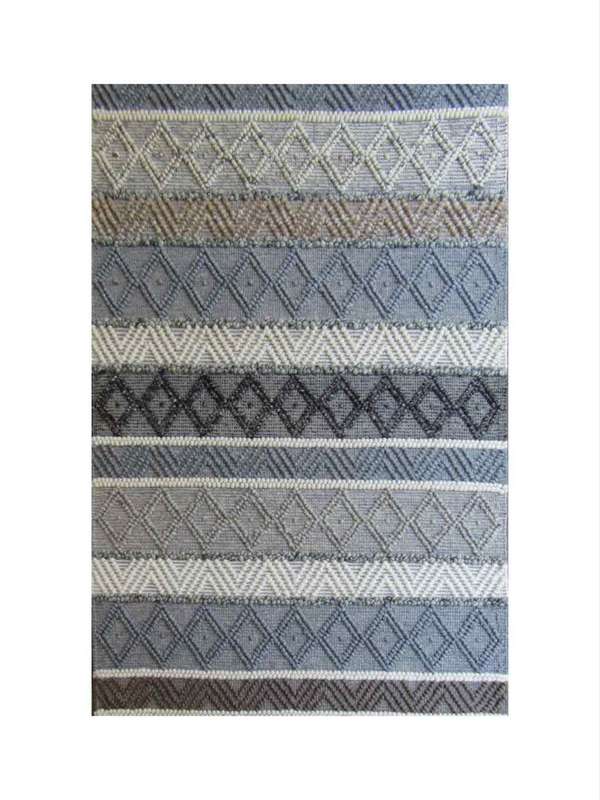 Indian Handmade White & Grey Rug