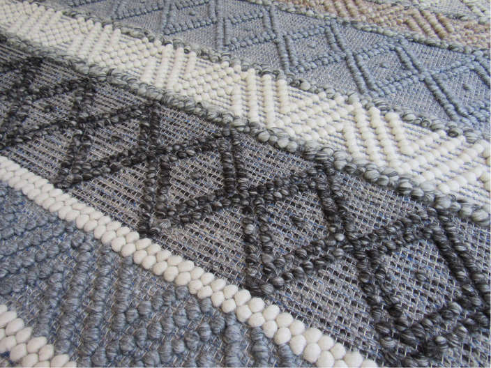 Indian Handmade White & Grey Rug