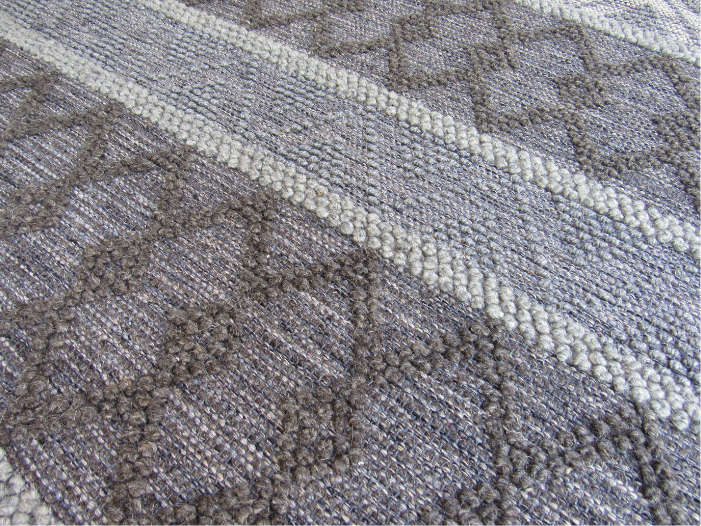 Indian Handmade White & Grey Rug