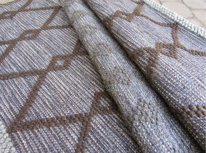 Indian Handmade White & Grey Rug