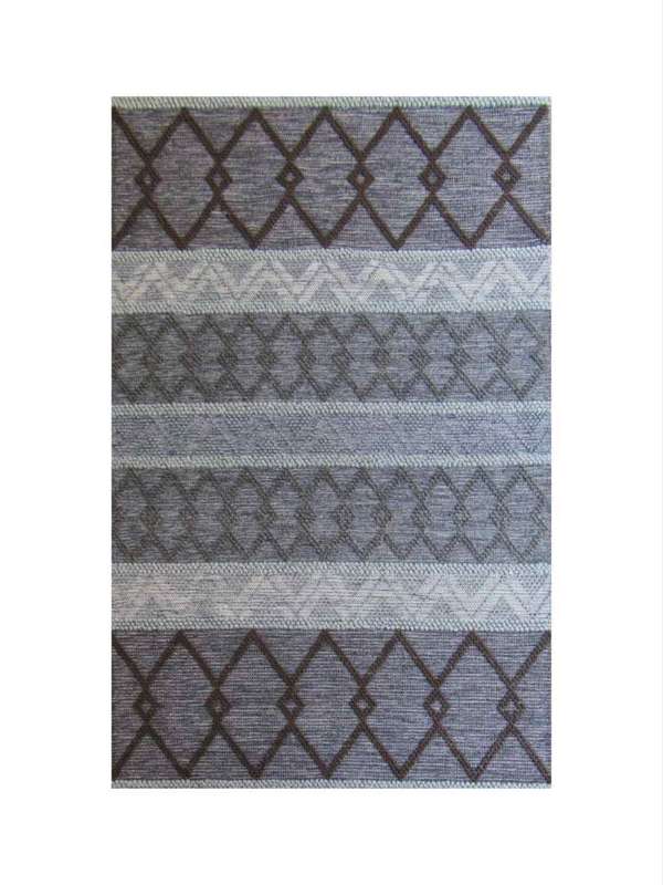 Indian Handmade White & Grey Rug